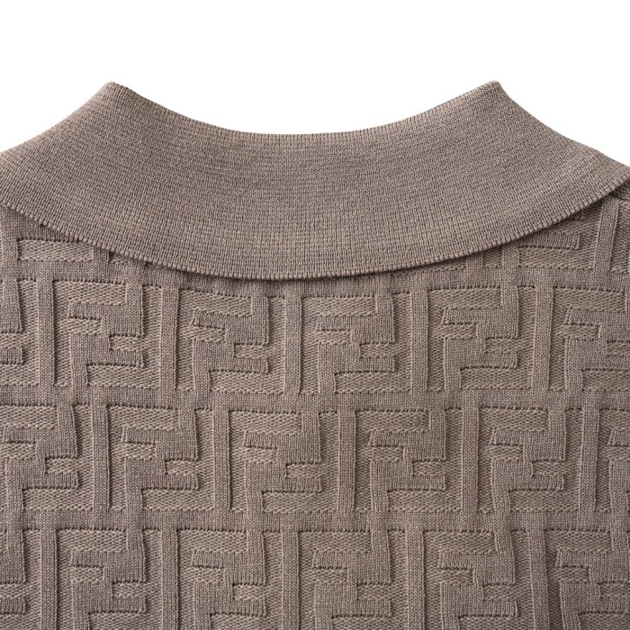 Fendi Ff Short Sleeved Knitted Polo Shirt