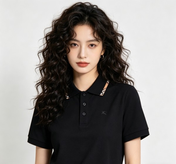 Burberry Ekd Embroidered Checked-Trim Polo Shirt
