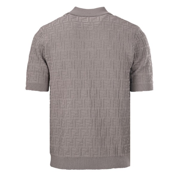 Fendi Ff Short Sleeved Knitted Polo Shirt