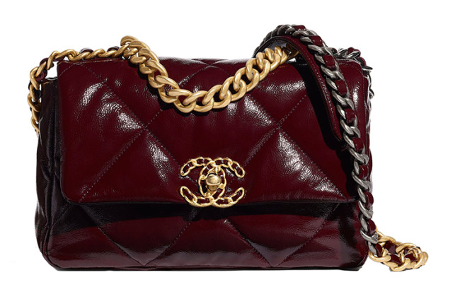 CHANEL Shiny Wrinkle Calfskin Crossbody Bag, Shoulder Bag Small Women's Burgundy AS1160-B04580-N9653 L26*W16*H9cm