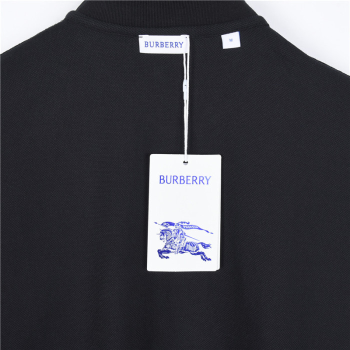 Burberry Ekd Embroidered Checked-Trim Polo Shirt
