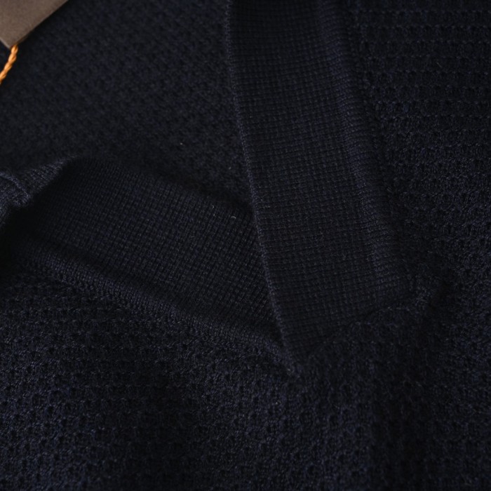 LORO PIANA Short Sleeved Knitted Polo Shirt 
