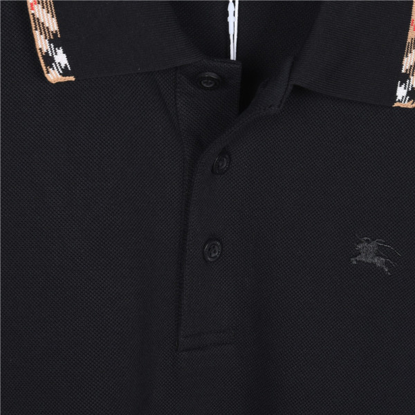 Burberry Ekd Embroidered Checked-Trim Polo Shirt