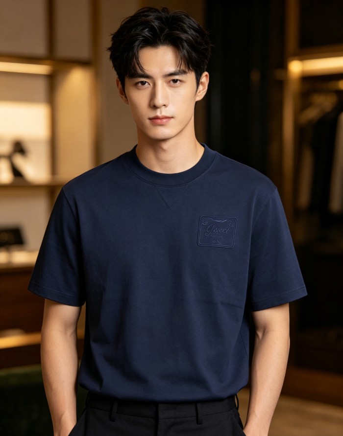 GUCCI Logo Printed Jersey T Shirt