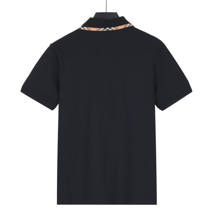 Burberry Ekd Embroidered Checked-Trim Polo Shirt
