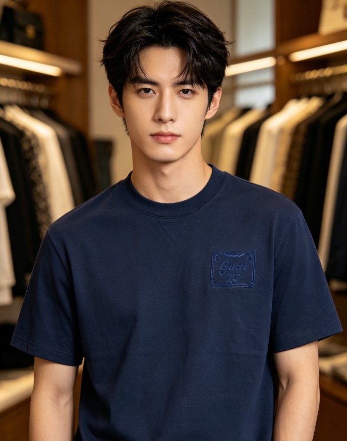 GUCCI Logo Printed Jersey T Shirt
