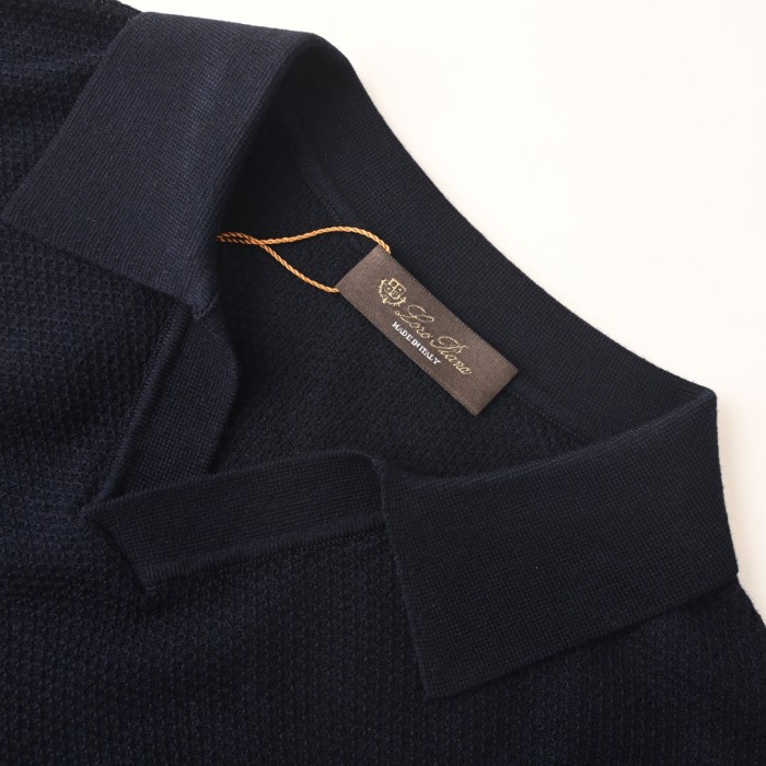 LORO PIANA Short Sleeved Knitted Polo Shirt 