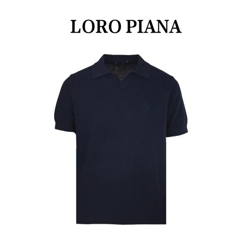 LORO PIANA Short Sleeved Knitted Polo Shirt 