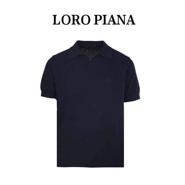 LORO PIANA Short Sleeved Knitted Polo Shirt 