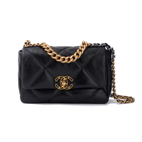 CHANEL 19 Flap Bag Goatskin Gold-Tone AS1160-B03215-94305 L26cm W9cm H16cm