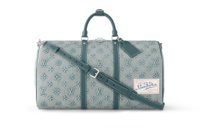 LOUIS VUITTON Keepall Bandouliere 50 Monogram Washed Denim Coated Canvas M22532 L52cm W23cm H29cm