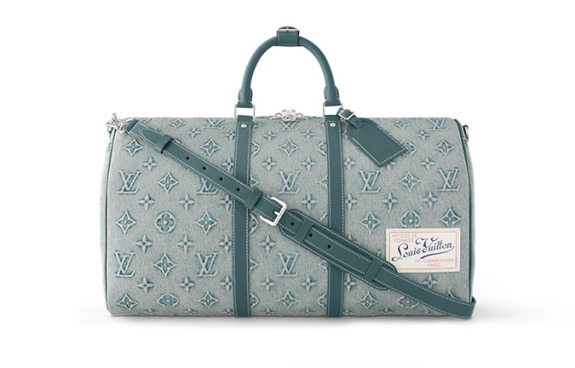 LOUIS VUITTON Keepall Bandouliere 50 Monogram Washed Denim Coated Canvas M22532 L52cm W23cm H29cm