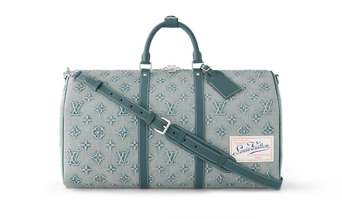 LOUIS VUITTON Keepall Bandouliere 50 Monogram Washed Denim Coated Canvas M22532 L52cm W23cm H29cm