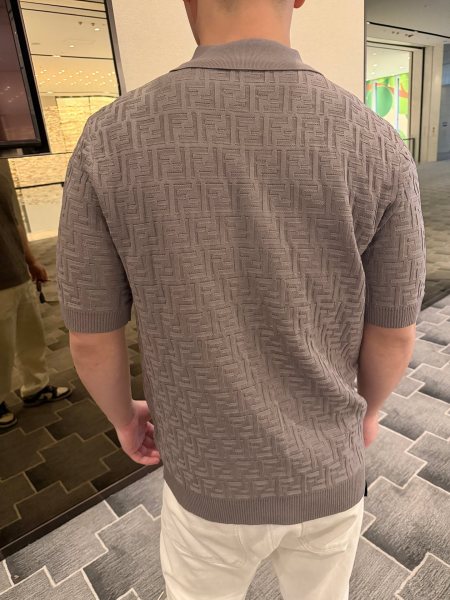 Fendi Ff Short Sleeved Knitted Polo Shirt
