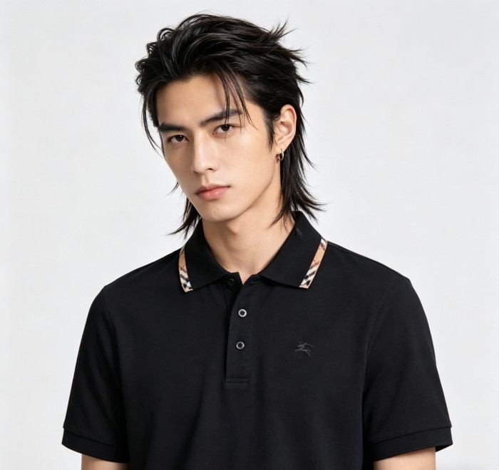 Burberry Ekd Embroidered Checked-Trim Polo Shirt