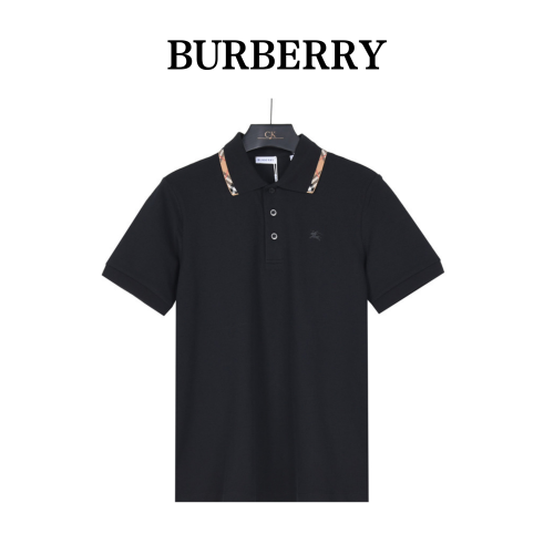 Burberry Ekd Embroidered Checked-Trim Polo Shirt
