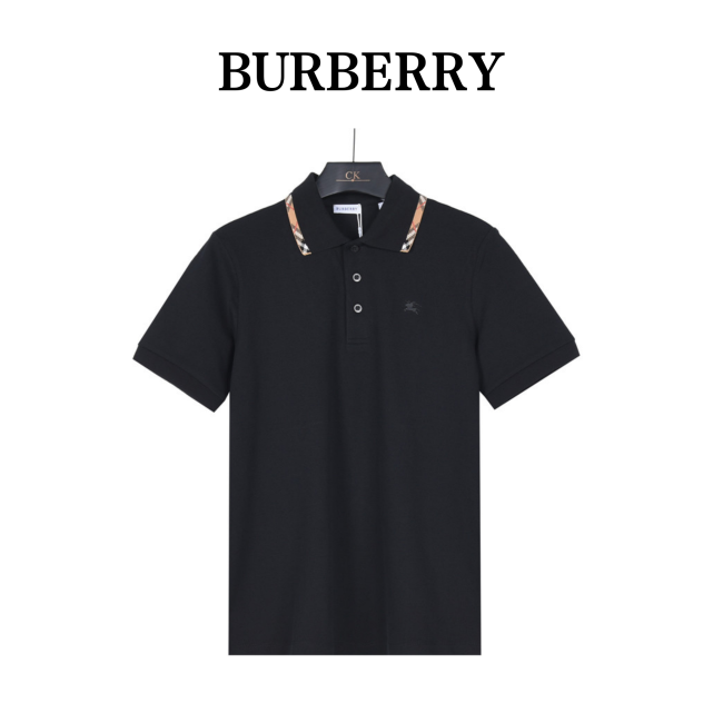 Burberry Ekd Embroidered Checked-Trim Polo Shirt