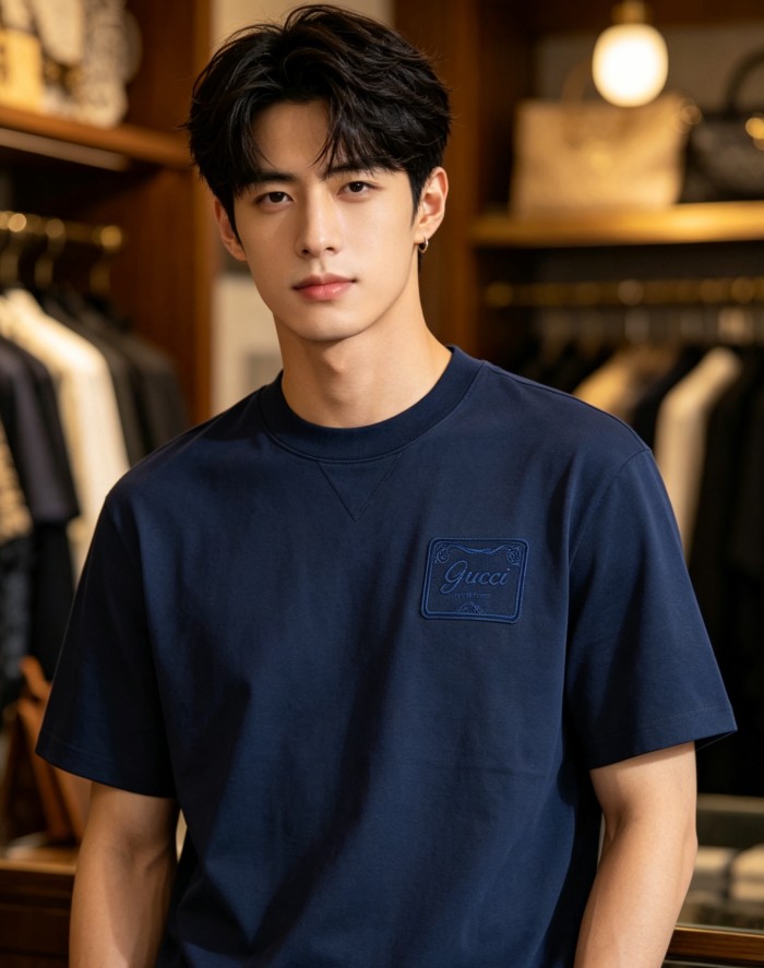 GUCCI Logo Printed Jersey T Shirt