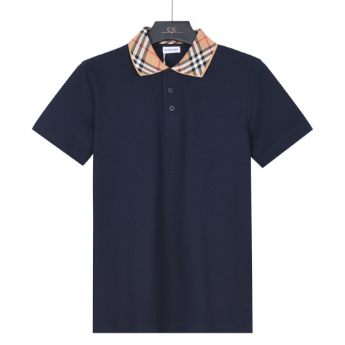 Burberry Polo Shirts Men's Marine Blue Polo Collar Moderate Straight Fit