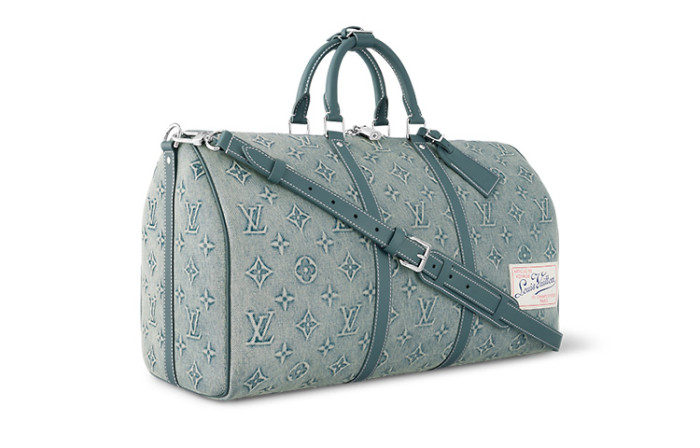 LOUIS VUITTON Keepall Bandouliere 50 Monogram Washed Denim Coated Canvas M22532 L52cm W23cm H29cm