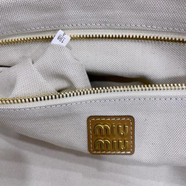 MIU MIU Leather Tote Bag, Shopping Bag, Handbag Women's Caramel 5BG276-2DDJ-F098L-V-OOO L38cm H38cm W18cm