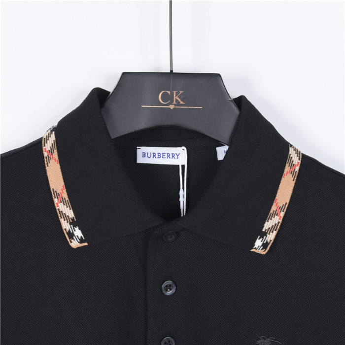 Burberry Ekd Embroidered Checked-Trim Polo Shirt