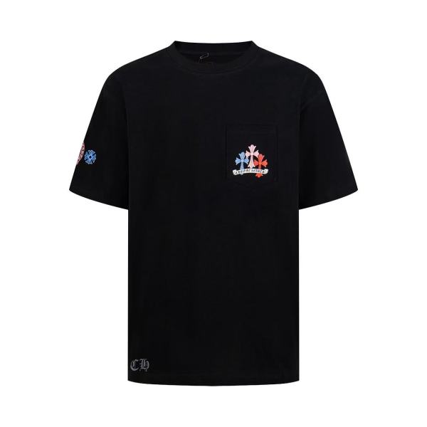Chrome Hearts T Shirts Unisex Black Crew Neck Moderate Straight Fit