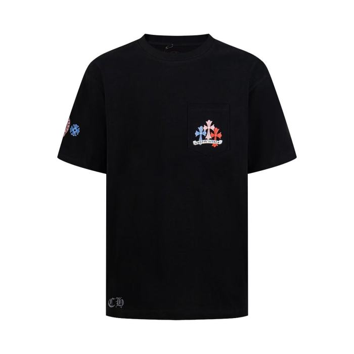 Chrome Hearts T Shirts Unisex Black Crew Neck Moderate Straight Fit