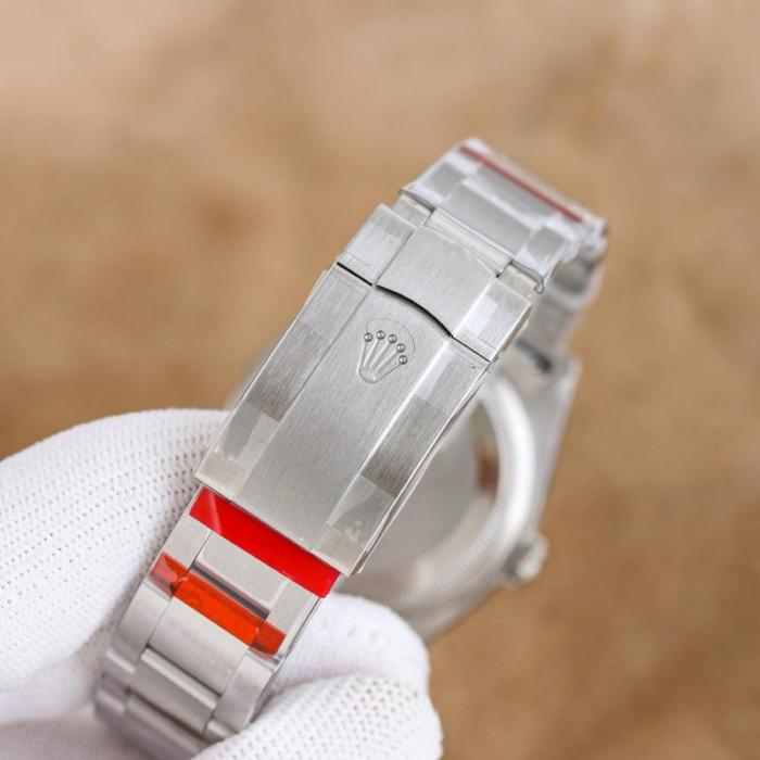 ROLEX Smooth Bezel, Oyster Perpetual Type Automatic Mechanical Movement Men's Watches Watch 41mm Blue Dial
