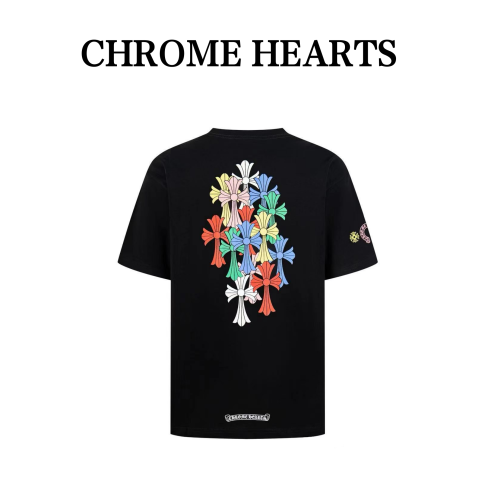 Chrome Hearts T Shirts Unisex Black Crew Neck Moderate Straight Fit