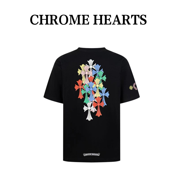 Chrome Hearts T Shirts Unisex Black Crew Neck Moderate Straight Fit