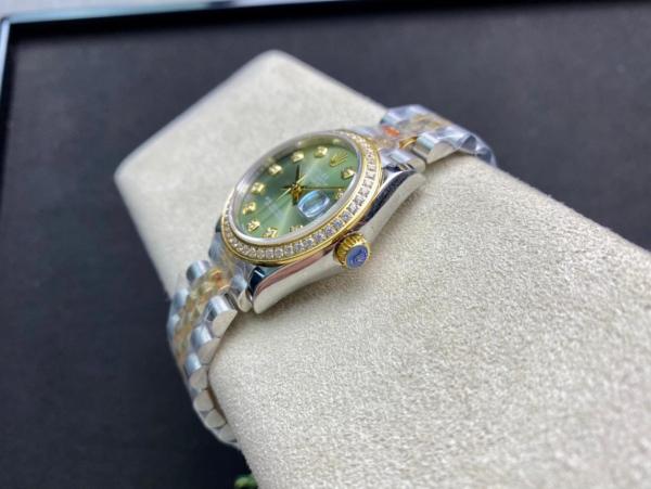 ROLEX Quartz Movement Women's Watch 26mm Green Dial Alloy Watch Case