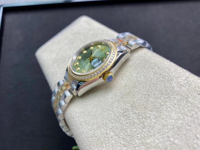 ROLEX Quartz Movement Women's Watch 26mm Green Dial Alloy Watch Case