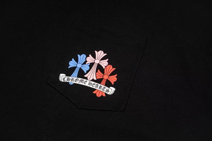 Chrome Hearts T Shirts Unisex Black Crew Neck Moderate Straight Fit