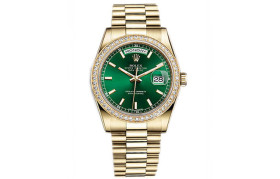 ROLEX Rhinestone Embellished Ring, Sunday Calendar Design Automatic Mechanical Movement Men's Watches Watch 39mm