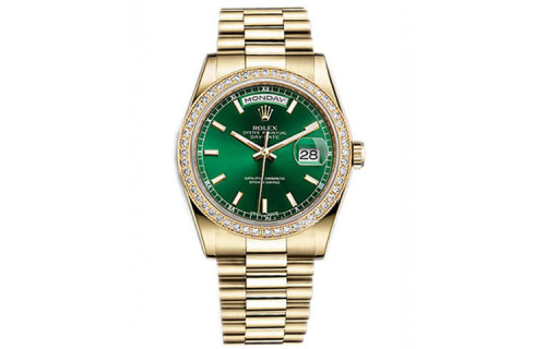 ROLEX Rhinestone Embellished Ring, Sunday Calendar Design Automatic Mechanical Movement Men's Watches Watch 39mm