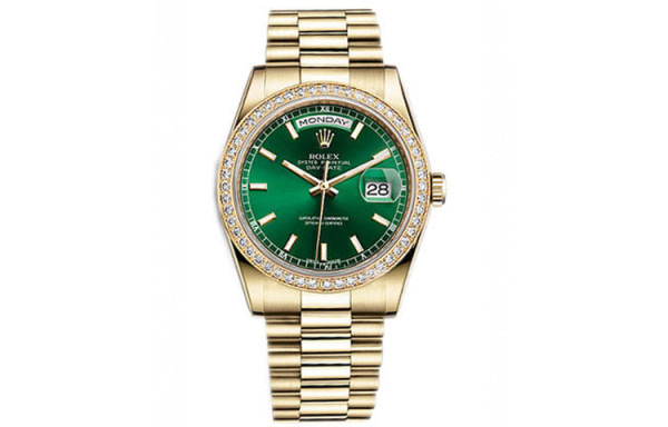 ROLEX Rhinestone Embellished Ring, Sunday Calendar Design Automatic Mechanical Movement Men's Watches Watch 39mm