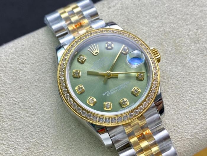 ROLEX Quartz Movement Women's Watch 26mm Green Dial Alloy Watch Case