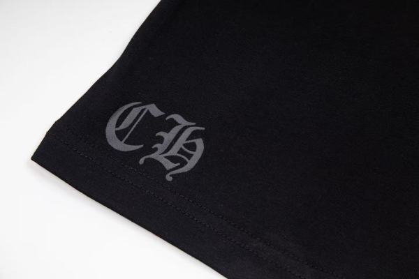 Chrome Hearts T Shirts Unisex Black Crew Neck Moderate Straight Fit
