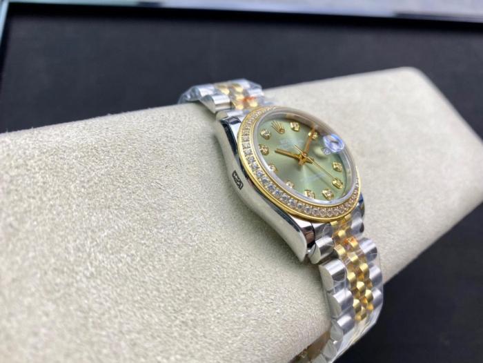 ROLEX Quartz Movement Women's Watch 26mm Green Dial Alloy Watch Case