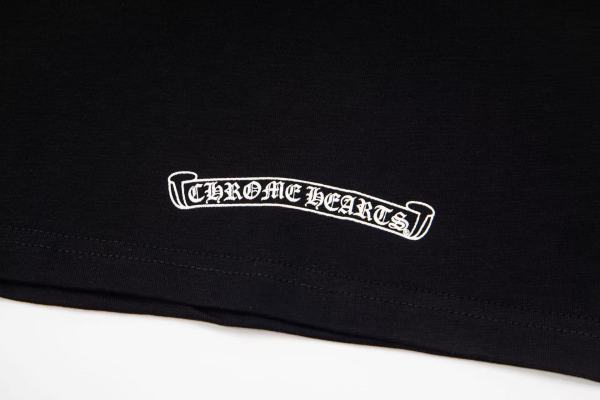 Chrome Hearts T Shirts Unisex Black Crew Neck Moderate Straight Fit