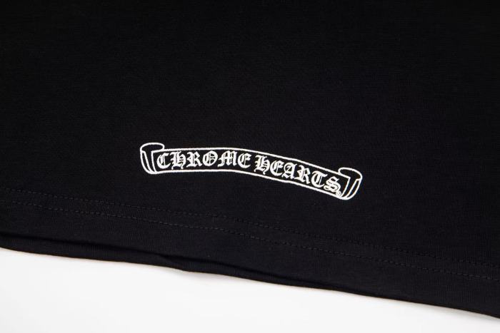 Chrome Hearts T Shirts Unisex Black Crew Neck Moderate Straight Fit