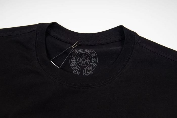 Chrome Hearts T Shirts Unisex Black Crew Neck Moderate Straight Fit