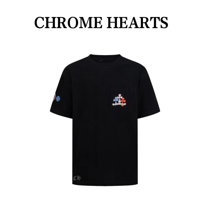 Chrome Hearts T Shirts Unisex Black Crew Neck Moderate Straight Fit