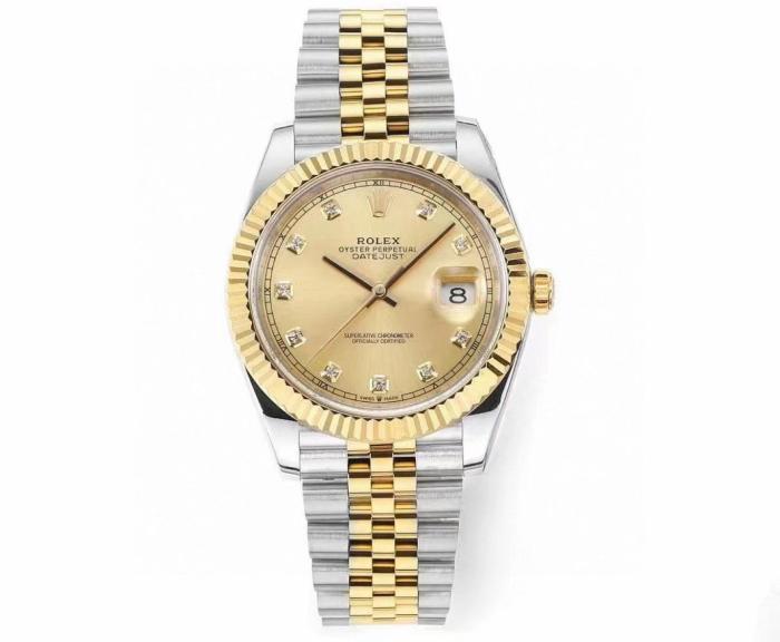 ROLEX Fluted Bezel Two Tone Datejust Collection Automatic Mechanical Movement 100m Waterproof Men's Watches Case Diameter/Size 41mm
