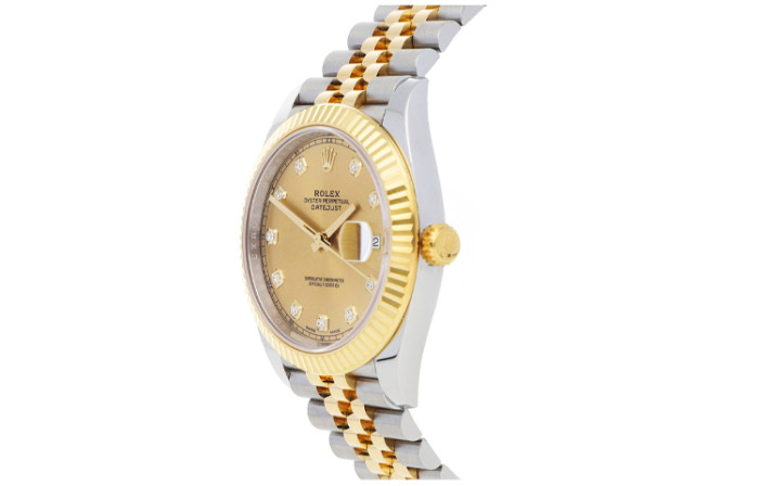 ROLEX Fluted Bezel Two Tone Datejust Collection Automatic Mechanical Movement 100m Waterproof Men's Watches Case Diameter/Size 41mm