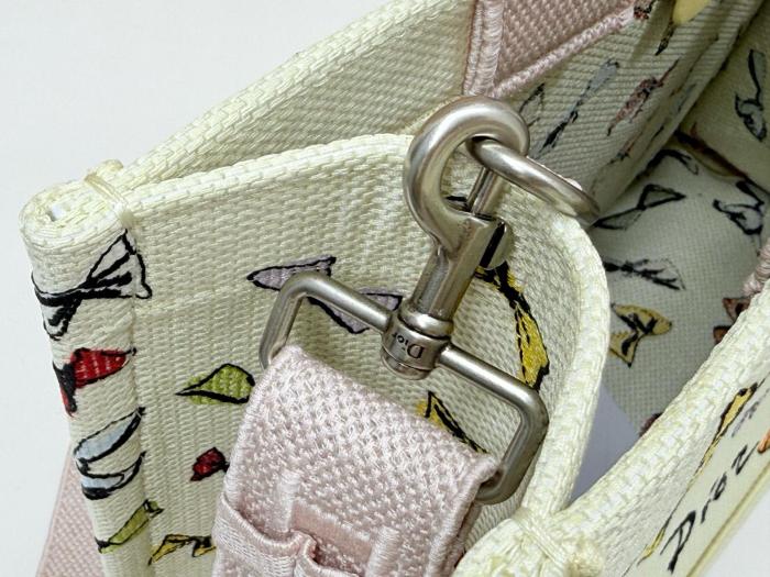 DIOR Dioriviera Cotton Tote Handbag Medium Women's Milk White Multicolor M1354OETR-M941 L36 W16.5 H27.5 cm