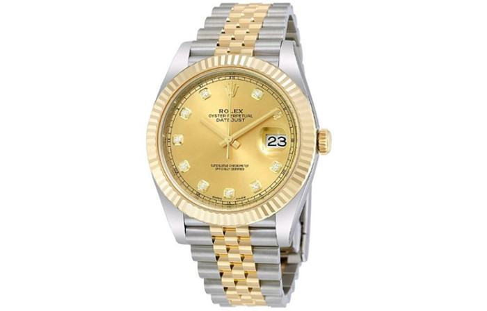 ROLEX Fluted Bezel Two Tone Datejust Collection Automatic Mechanical Movement 100m Waterproof Men's Watches Case Diameter/Size 41mm