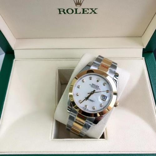 ROLEX Automatic Mechanical Movement Date Display Men's Watches Watch 41mm Mother of Pearl Color Watch Dial