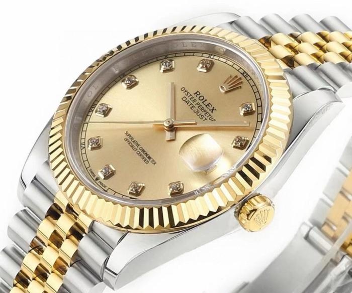 ROLEX Fluted Bezel Two Tone Datejust Collection Automatic Mechanical Movement 100m Waterproof Men's Watches Case Diameter/Size 41mm